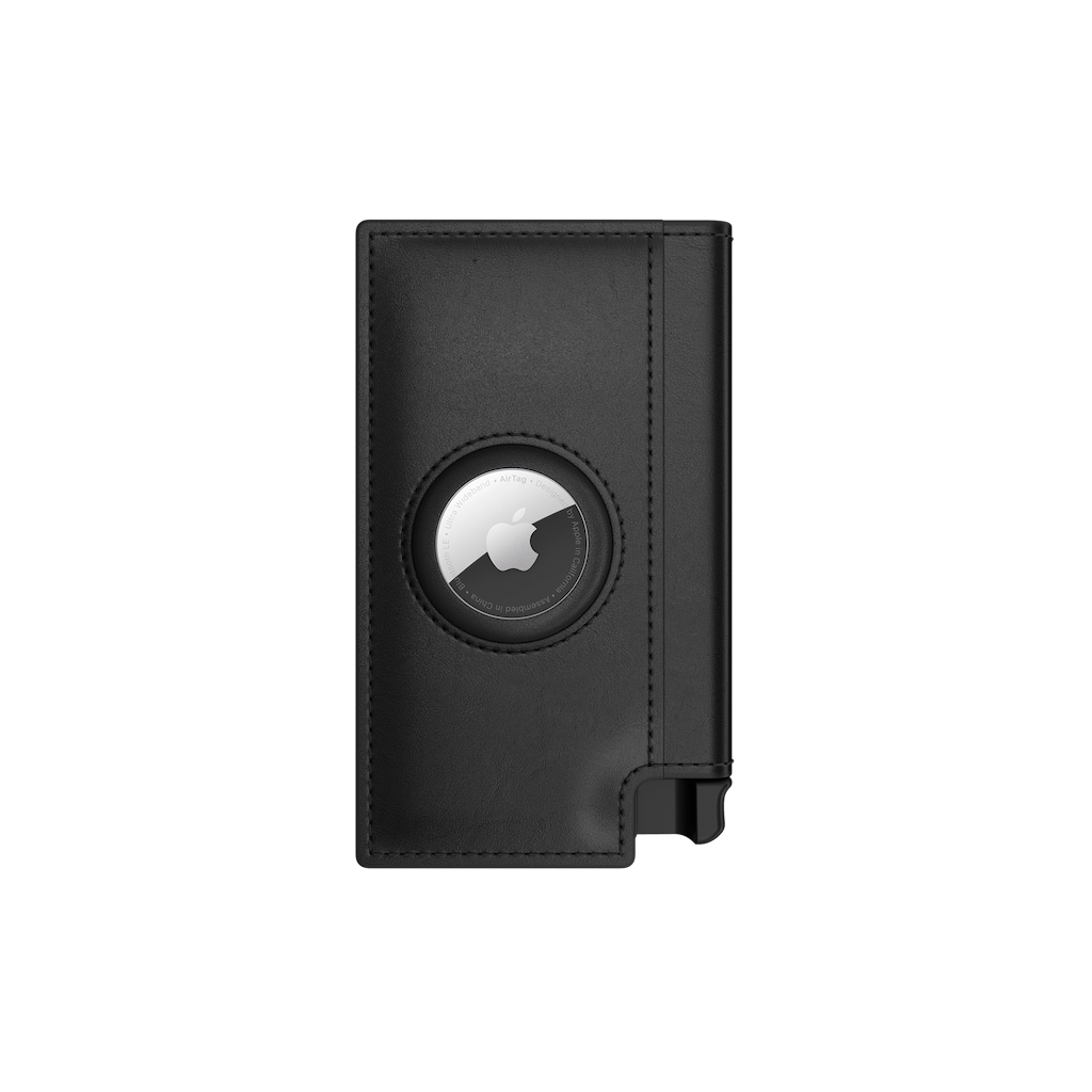 AirTag Trackable Premium Leather Wallet | RFID Blocking | Holds 1-12 Cards | Midnight Black